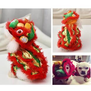 抖音同款舞狮猫衣服狗衣服猫咪搞怪搞笑装宠物新年喜庆狗狗舞狮子