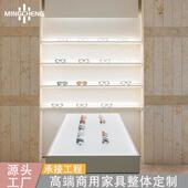 简约眼镜眼镜展台中灯岛木质阳商用精品墨镜展台墙壁柜带太眼镜展