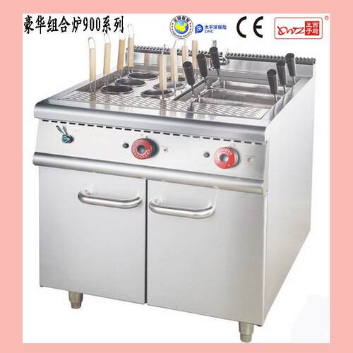 豪华不锈钢组合炉900系列HZ-EM-S4立式方形3筛电热煮面炉连柜座