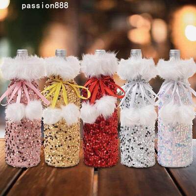 Christmas decoration bottle cover decoration红酒套酒店餐桌