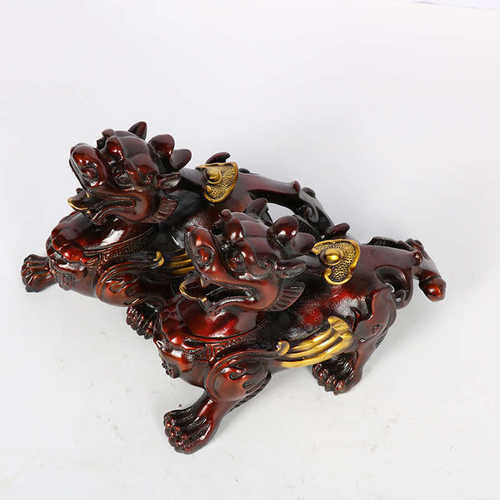 直供仿古福财貔貅 铜貔貅 红鎏金做工铜麒麟铜摆件加工礼品