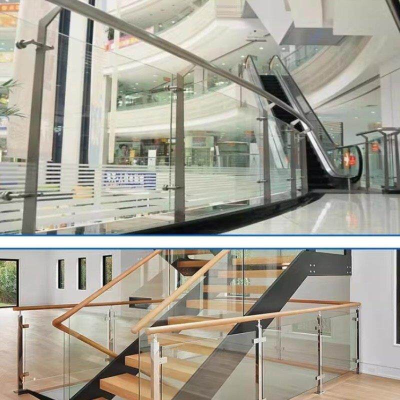 钢化玻璃护栏楼梯扶手不锈钢立柱农村自建房室内家用自装阳台栏杆