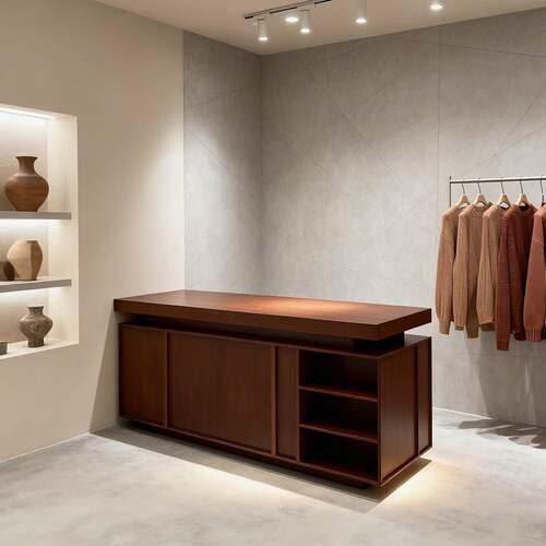 服装店收银台买手店女装店吧台柜台烤漆中岛柜展示台前台接待定制