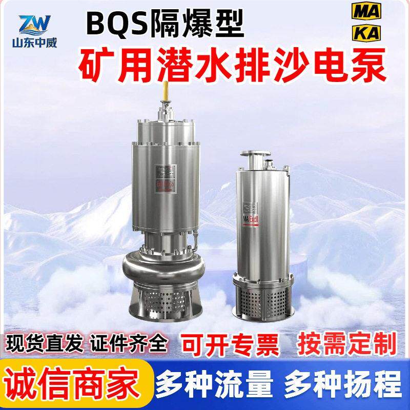 不锈钢矿用潜水排沙电泵 BQS50-75-22/N矿用隔爆型潜水排沙电泵
