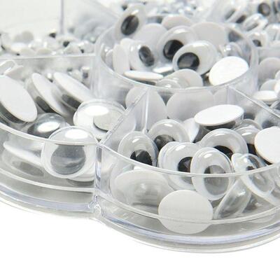 self adhasive plastic movable black googly eyes 4mm/5mm/6mm/