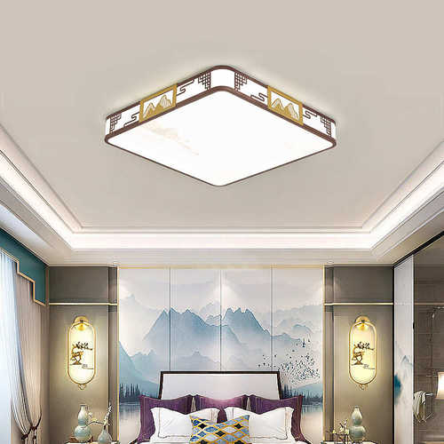 餐厅中式灯吸顶灯中式新卧室led家用简约客厅灯吸顶灯长方形大气