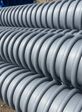 HMPP增强缠绕管B型管灰色全新料克拉管 大口径B型管克拉管