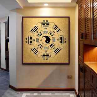 八卦图挂画正方形易经周易先天五行装饰画道家太极阵中堂风水镇宅