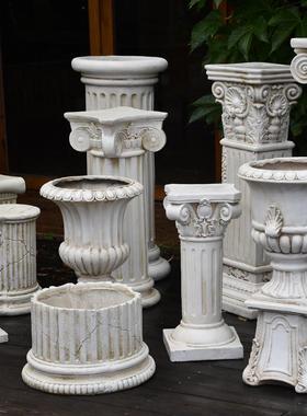 欧式花盆罗马柱摆件婚庆婚礼道具柱子底座复古花园庭院阳台装饰