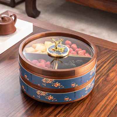 高档新中实木2025新款端轻奢新年精致式客糖果盒水果盘干果收厅高