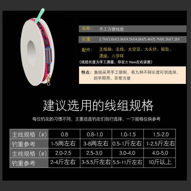 新款直销升级盒装鱼线鱼钩主线套装全套绑好成品方便钓鱼线组台钓