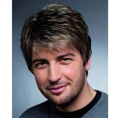 bob hair wig synthetic wigs for man男士短发高温丝假发头套