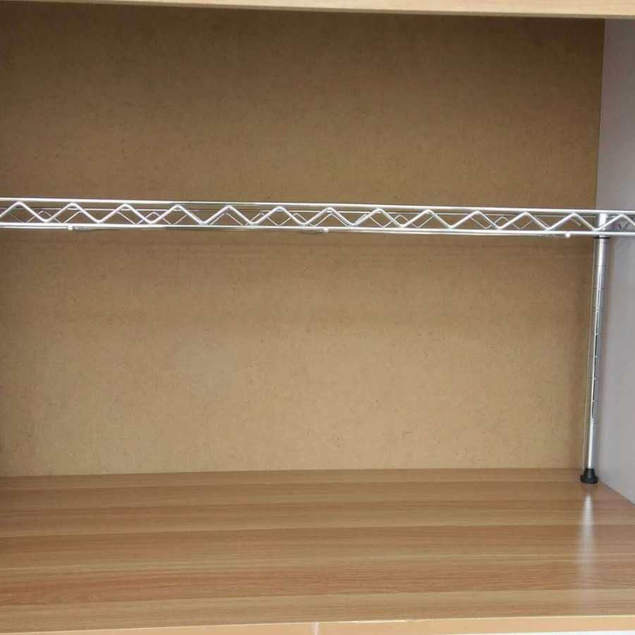 橱柜衣柜分层厨房置物架微波炉架不锈钢色隔层架锅架碗架加高调节