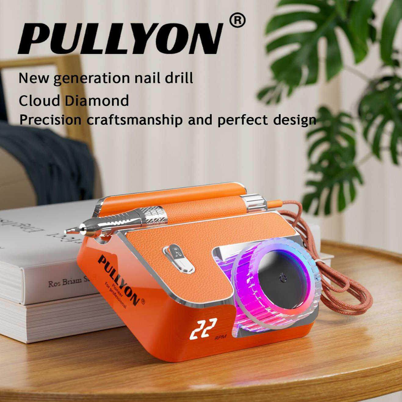 PULLYON新款云钻美甲打磨机美甲店专用电动笔专业充电款可携式