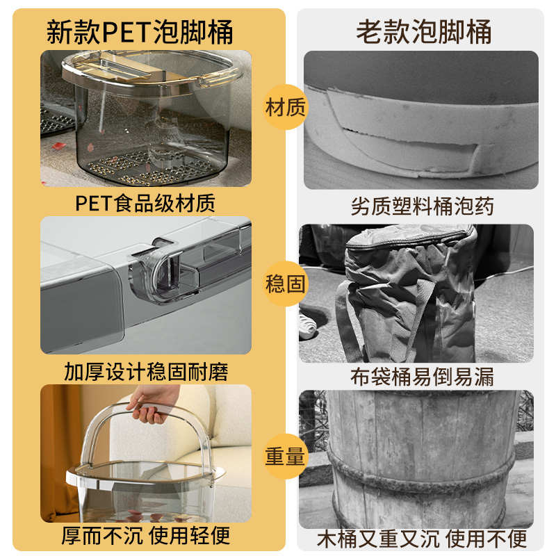 泡脚桶高深桶洗脚盆过膝小腿保温塑料按摩加高厚家用养生桶足浴桶