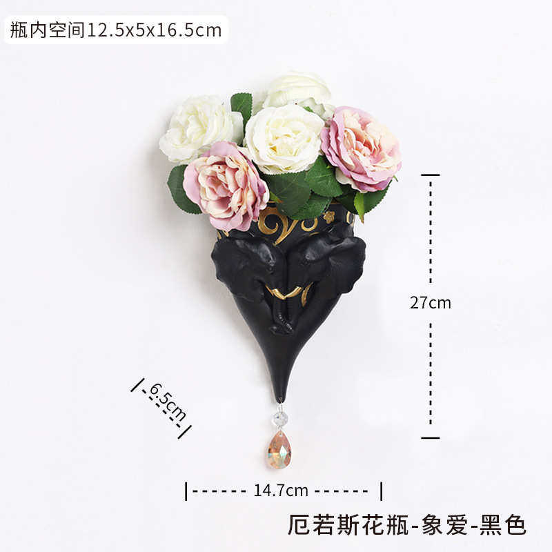 饰厄壁挂墙洛斯墙花瓶家居干花奢背景挂件装饰创意墙面轻花瓶北欧