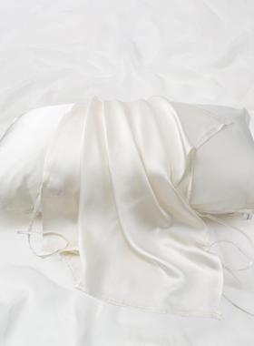 蝶绑绣19BFS姆米重真丝枕丝巾苏州绸100桑蚕丝家用简约带磅真丝枕