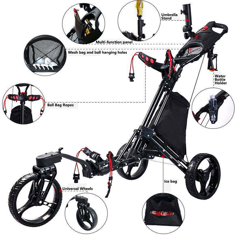 高尔夫手推车轻便携带可折叠小巧国外热销可放高尔夫球包手推车