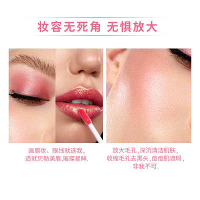 节日三折led3xled化妆镜镜三折美容折叠放大翻盖 礼品化妆镜