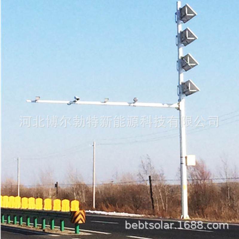 供博尔勃城市道路测速免道路监控布线4G监控太阳特能电系统500W