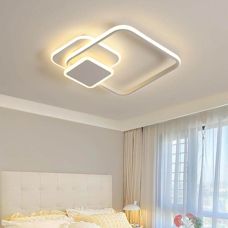 卧室吸顶灯现代简约大气家用主卧灯儿童房间灯创意方形餐厅灯具1