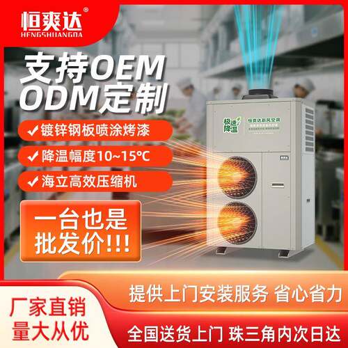 工业厨房空调工厂房新风循环空调强劲新风净化净味降温一体机