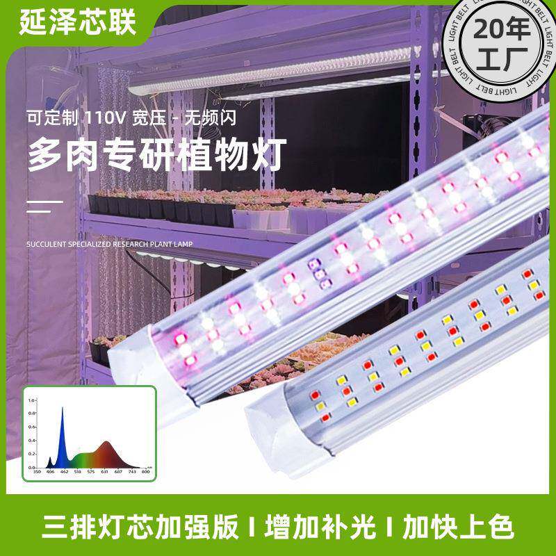 植物灯生长灯多肉上色全光谱灯管仿太阳光家用花卉室内热植补光灯