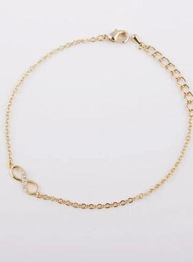 Kinitial Hot Infinity Number 8 Chain Bracelet CZ Infinity Br
