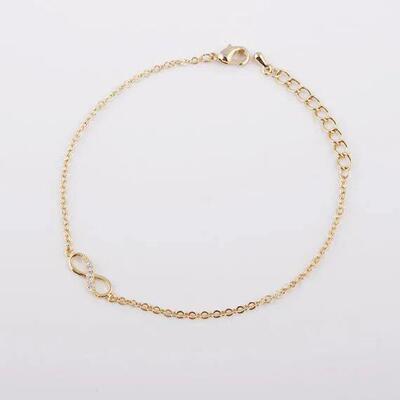 Kinitial Hot Infinity Number 8 Chain Bracelet CZ Infinity Br