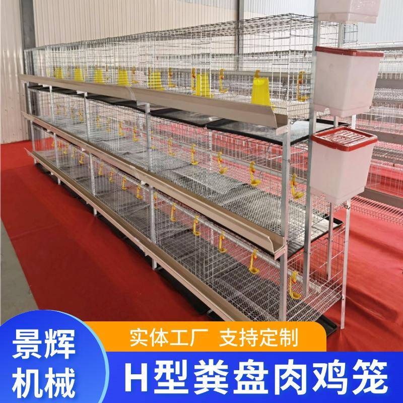 H型粪盘肉鸡笼厂家托粪盘塑料网水箱热镀锌丝肉鸡笼定制