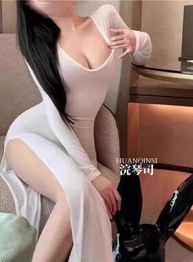 性感睡衣大尺度勾魂包臀裙后高开叉洋装禁欲系妈制服纯欲免脱