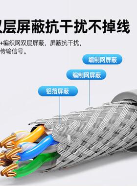 讯超五类酒S-568网家线装双常屏蔽双绞线八芯cat5宽带KTV店宾馆网
