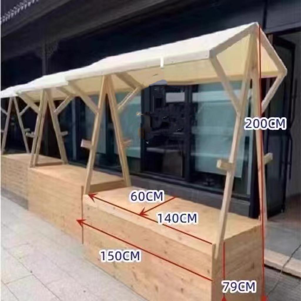 户外摊位架可移动箱体夜市摆摊柜子售货车促销台集市木质小吃花车