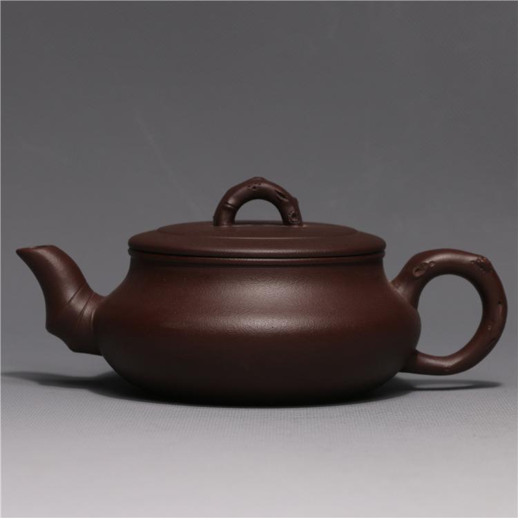 龙砂陶自产自销宜兴紫砂茶壶紫泥茶壶汉扁壶250毫升紫砂壶