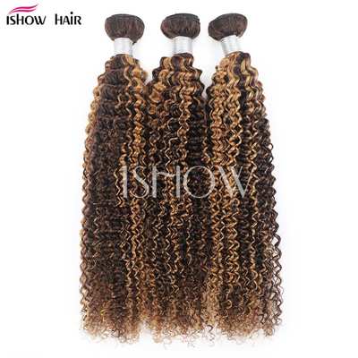 欧美假发发条P4/27发帘Kinky Curly bundle Human hair非洲曲发束