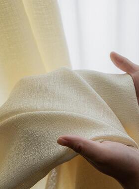 窗纱纱帘透光卧室半人梦窗帘免客厅打孔短帘9wor遮光不透窗麻纱飘