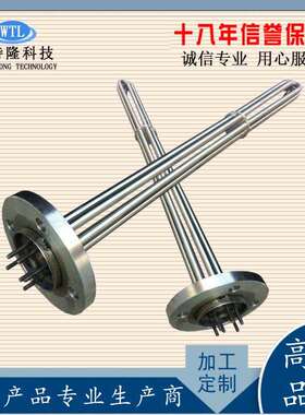 厂家生WTL-FL-3产法兰热式加热管加热气空加水加热油3非标件220V8