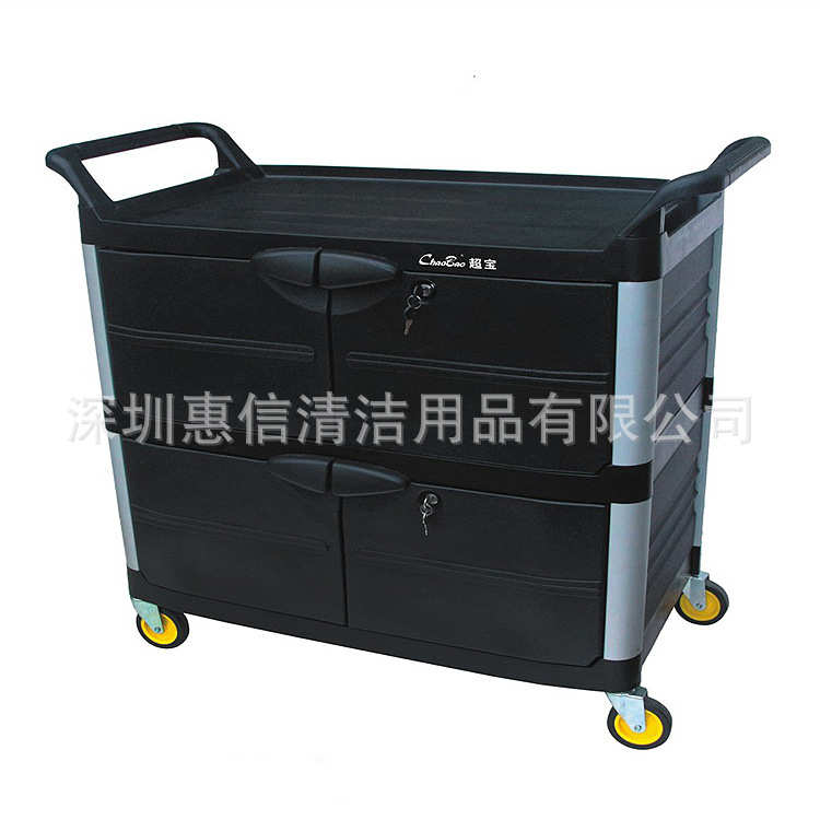 超宝d012a大号三层带门手推车酒店客房餐厅服务车送餐车酒水车