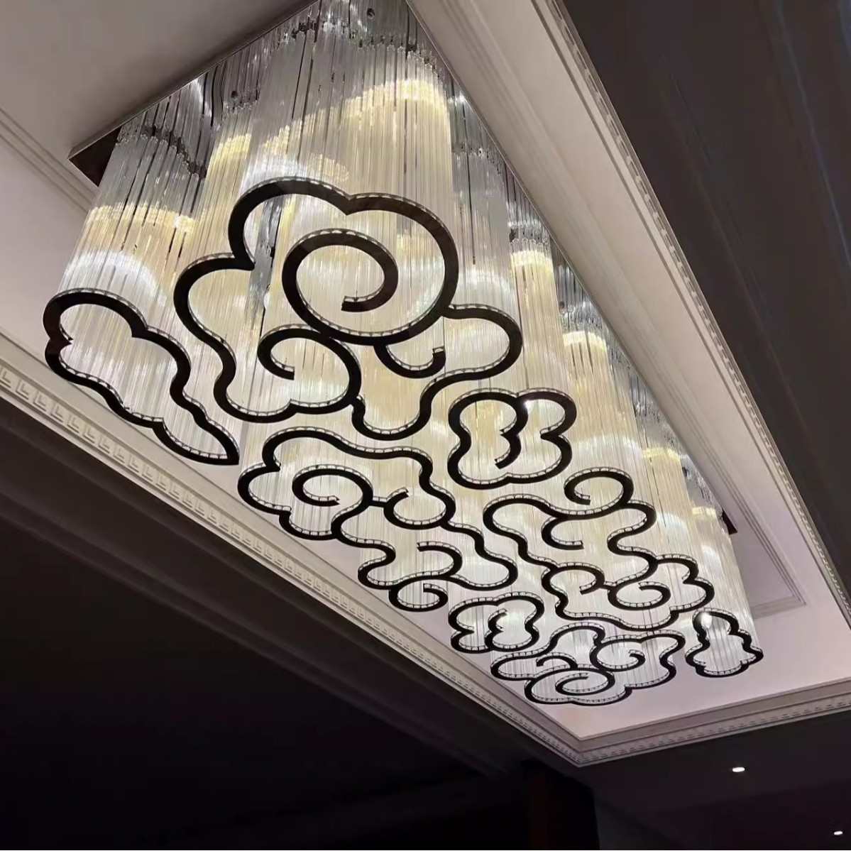 宴会厅所过道会玄关吊灯饭店宾馆酒店客厅水晶灯走廊灯具大堂祥云