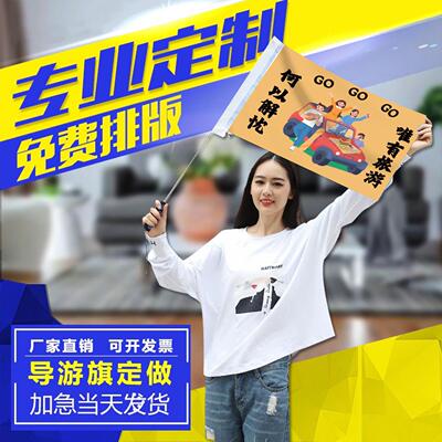 性导游旗定制户外手摇旗个旅游带团神器旅行社领队旗户外旅行旗帜