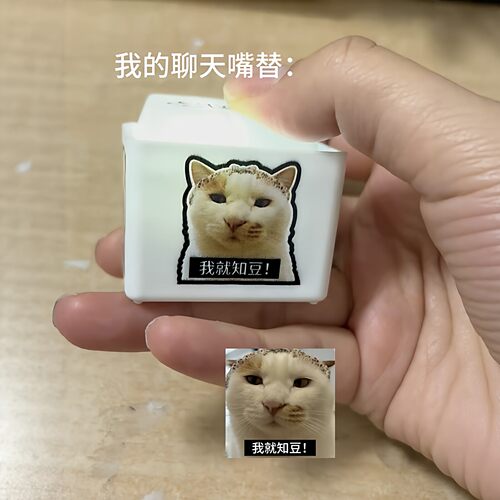 知豆不语音钥匙扣回车按键发光解压搞怪挂饰嘴替玩具整蛊包包挂件