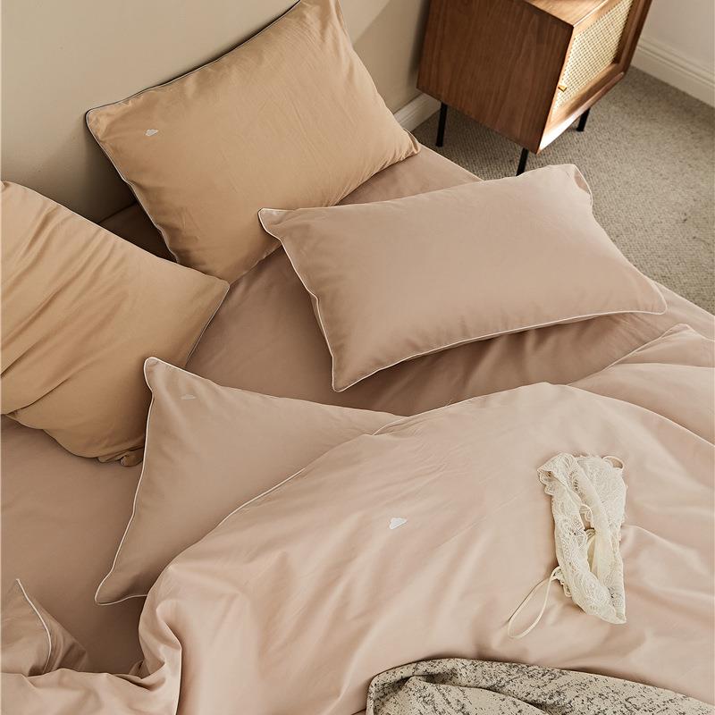 【折扣价】100支全棉磨毛四件套秋冬季刺绣加厚床单被套纯棉长绒