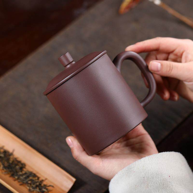 原矿宜紫砂泡茶杯茶具光制素杯纪节日送礼个性化兴23-21定朱泥紫