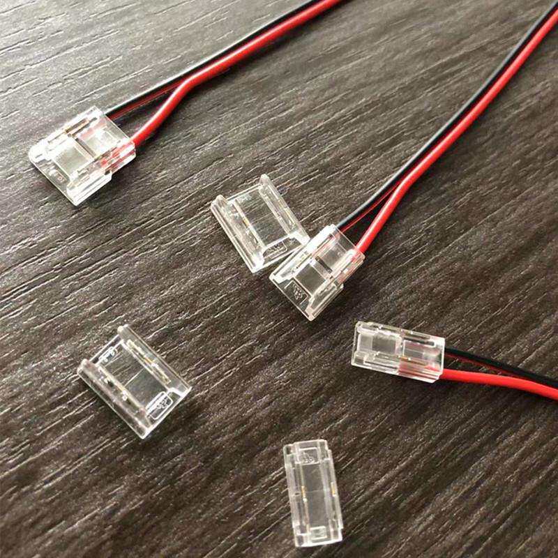 灯带接头LED低压免焊接头COB通用led条中间接5/8厘10mm透明L型接