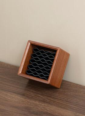 美甲工具收纳盒矽胶笔筒化妆刷子展示架实木光疗笔盒子桌面多功能