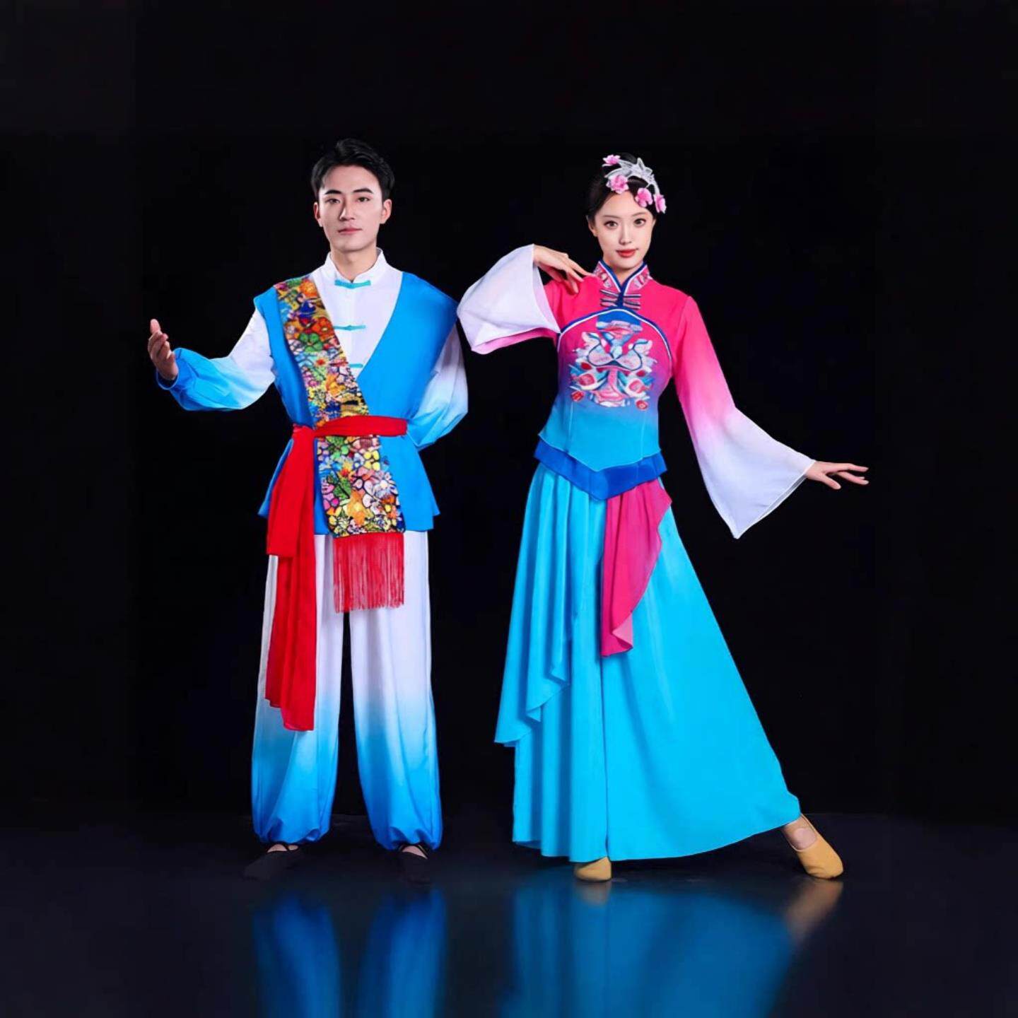 新款古典舞演出服女飘逸中国风古装仙女新款伞舞现代舞打鼓秧歌服