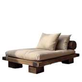 侘寂风实木沙发椅榆木民宿酒店客厅打坐椅榆木冥想单人沙发双人椅