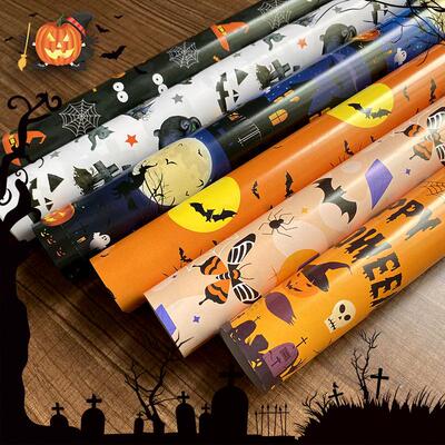 Halloween gift Wrapping paper pumpkin skull ghost 礼物包装纸