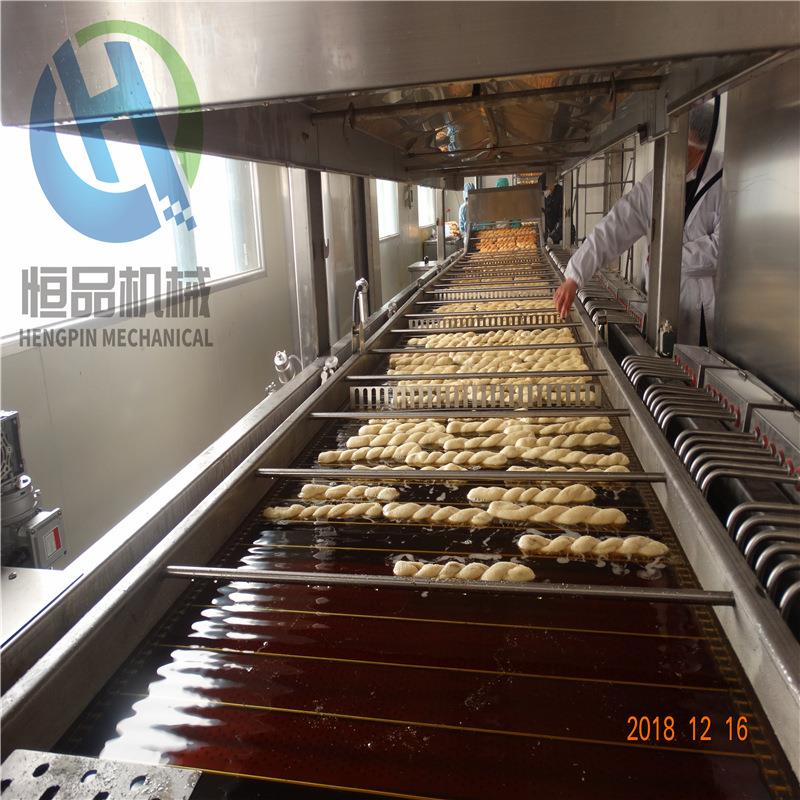 电加热夹馅麻花油炸机 带刮渣面包麻花油炸机 隧道式麻花油炸机厂