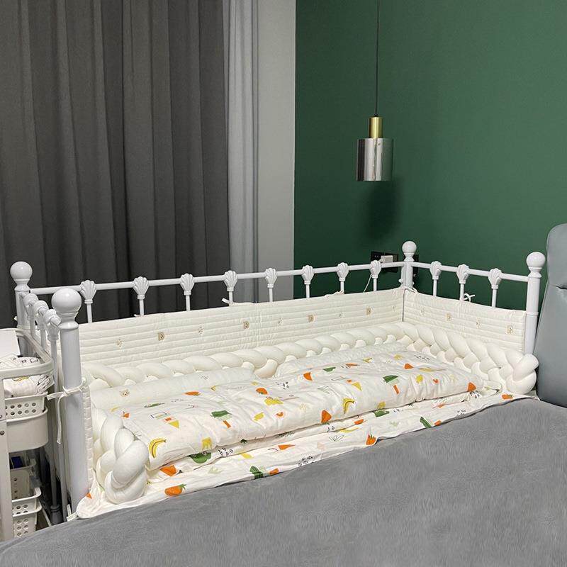 北欧儿童床带护栏拼接床加宽床边女孩男孩铁艺单人床婴儿床沙发床